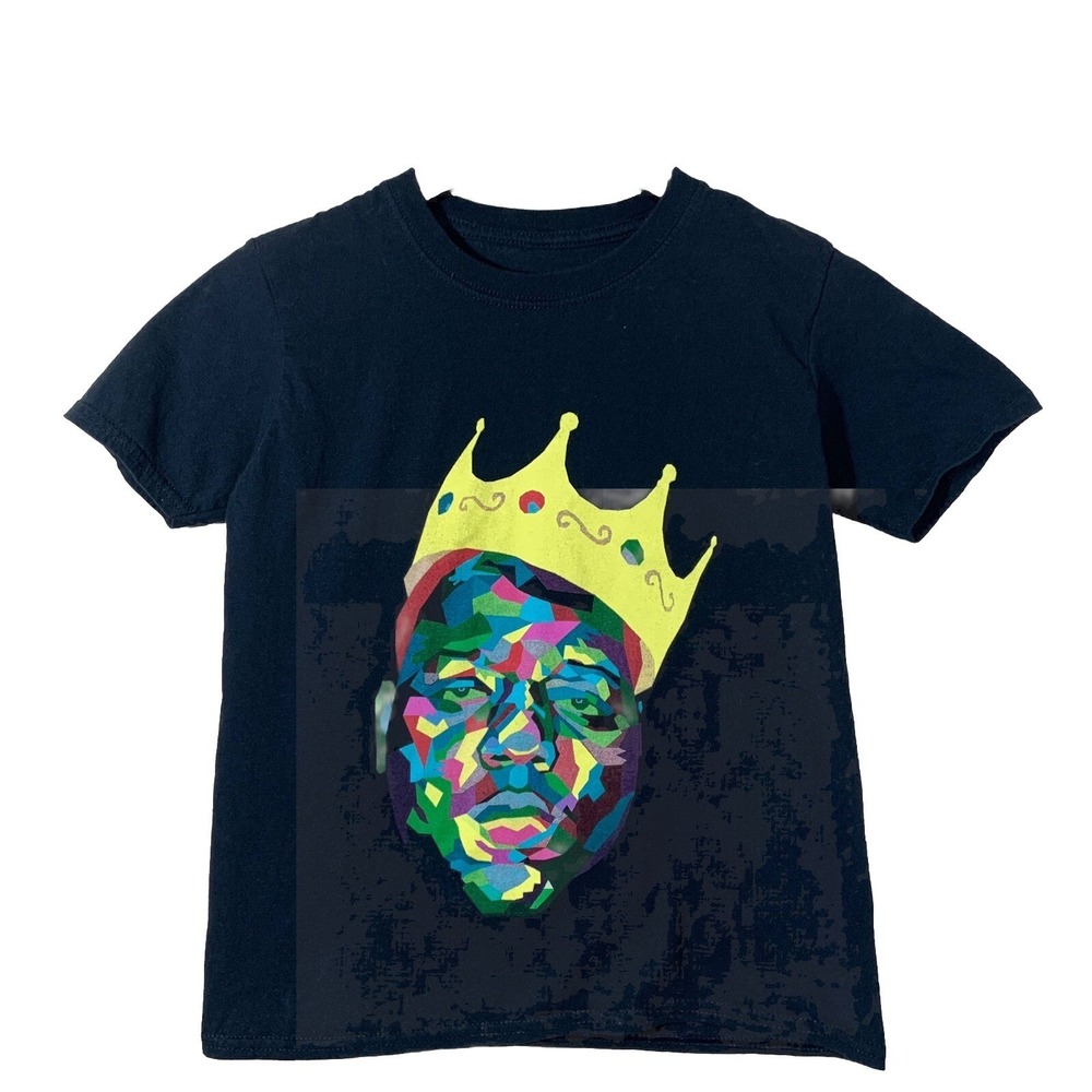 Notorious B.I.G. Unisex Kids Mosaic T-Shirt Crown Sz Medium